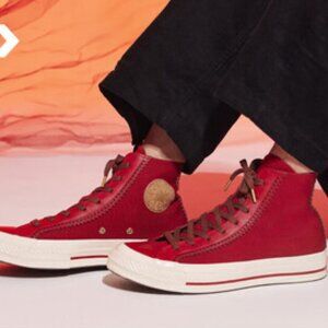 Converse 1970’s Anti-Slip Wear-Resistant High Top Sneakers Red / Brown Laces | M